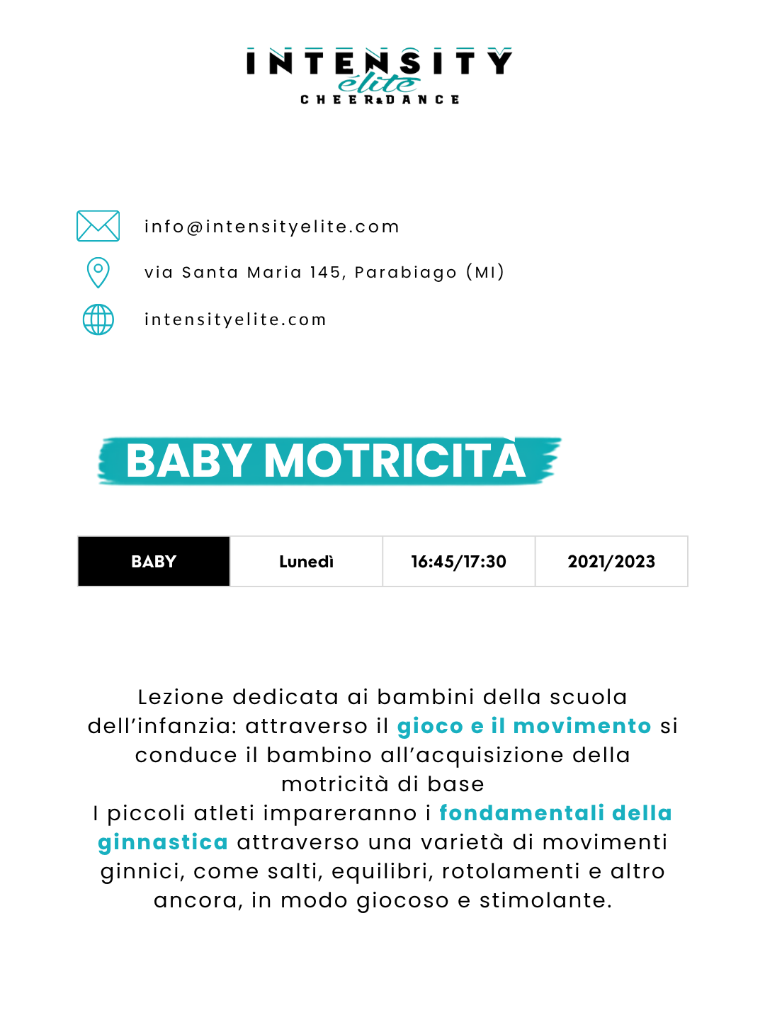 Orari Baby motricità